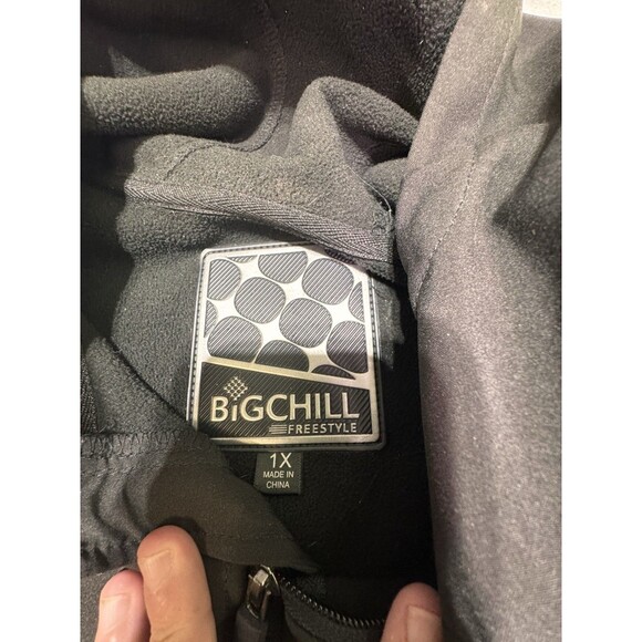 Big Chill Woman’s Xl Or 1x Full Zip Windbreaker Hooded Jacket‎ Black NWT - Picture 7 of 9